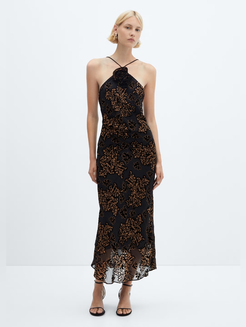 Mango Textured jacquard dress